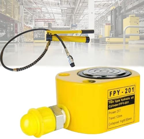 JAVPTAV Martinetto Idraulico Cilindro Ariete Idraulico con Pompa Idraulica Manuale 10T/20T/30T Martinetto di Sollevamento da Pavimento Portatile for Edilizia e Industria(20T12MM)
