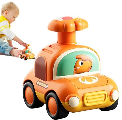 Giocattolo da spingere per bambini piccoli, auto giocattolo a spinta dei cartoni animati, design con dinosauro Push and Go Car, veicoli dei cartoni animati, giocattoli C