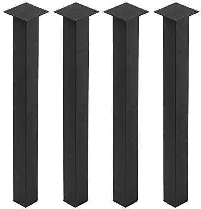 MBQQ Furniture Legs H28 Rustic Decory Table Legs,Heavy Duty Metal Desk Legs,Dining Table Legs,Set of 4 Black,DIY Iron Legs