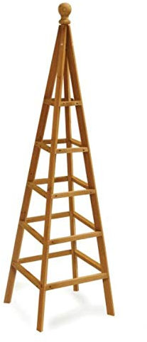 Garden Mile Obelisco o arco de madera grande para jardín, arcos y obeliscos al aire libre, resistente para rosas, plantas trepadoras, estructura de soporte, decoración de jardín ornamental (obelisco