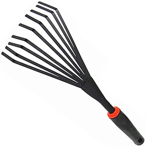 râteau gazon balai ratisser Râteaux de feuilles pour pelouses | Râteau en acier plat plat portable | Râteau de ventilateur à petite main avec poignée antidérapante | outils de nettoyage des feuilles p