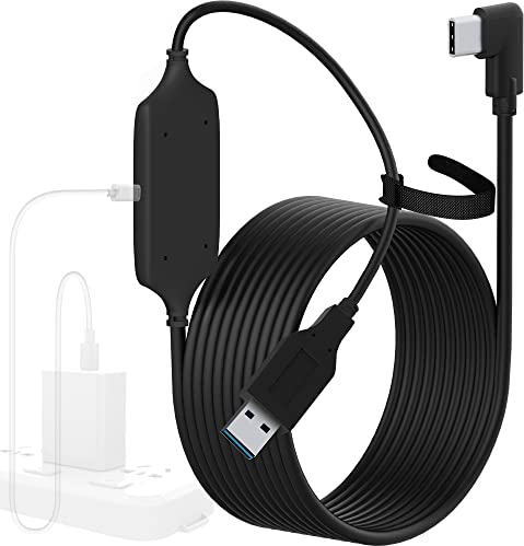 Kuject Design Link Kabel 5m für Oculus Quest 2, mit Separatem Ladeanschluss für Ultra-langlebige Stromversorgung, Kabel für VR Headset Zubehör und Gaming-PC