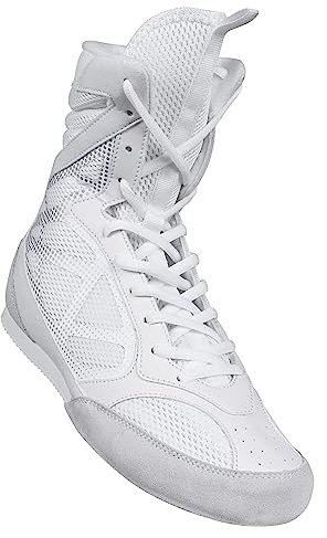 CORE Boxing Shoes - for Men & Women - Lightweight Boxing Training Boots with High Support – High Traction Breathable Shoes for Boxing - Lace Up Closure White