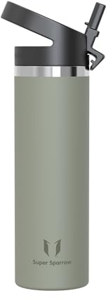 Super Sparrow Borraccia Termica - 750ml - SwivelSip Inox Bottiglia - Senza BPA Borracce Termiche, Borraccia Ergonomica per Bambini, Scuola, Sportiva, Bici, Campeggio, Palestra