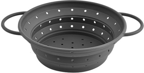 Silicone Collapsible Colander Sieve, Colanders Food Strainers, Silicone Drain Basket Collapsible Strainer Colander with Handles, for Food Washing Draining Pasta Spaghetti Salad Vegetable