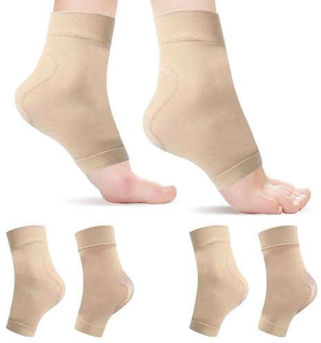 Modixun 2 Paia di Calze protettive per Il Tallone con Cuscinetto in Gel, Calze Imbottite per Il Pattinaggio Artistico, Pattinaggio a rotelle, Cuscino di Protezione per Il Tallone, Tallone