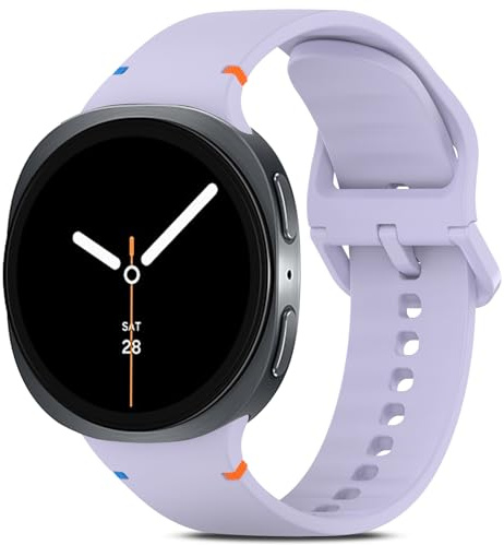 BDIG Armband kompatibla med Galaxy Watch 8 40 mm 44 mm/8 Classic 46 mm, färgglada silikon sportersättningsarmband herr dam