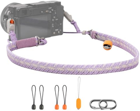 PGYTECH Cinturino per Fotocamera Slim Regolabile con Sgancio Rapido 820-1360mm Leggero Multicolore per Fotocamere Mirrorless/Compatte/Instax/Digitali, Stile Trendy，Viola Lilla