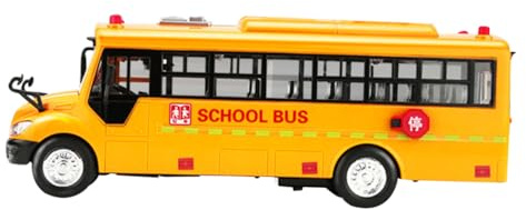 ERINGOGO Bus Scolaire avec Sons et Lumières, Modèle Inertie Jaune, Plastique Solide, Véhicule Miniature pour Garçon et Filles de 4 à 8 Ans, Jouets de Voiture Éducatifs et Ludiques,