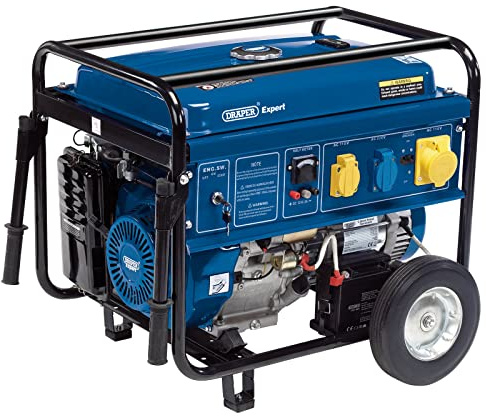 Draper 23987 5.5KVA/5.0KW Petrol Generator with Wheel
