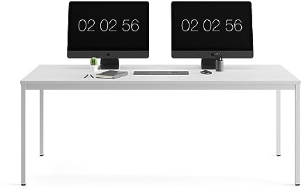 furni24 Schreibtisch-Stahl 120x60x75cm, Grau, TÜV/GS-Einfache Montage, Arbeitstisch, Bürotisch, Küchentisch, Esstisch, Druckertisch Büro-Möbel Arbeitszimmer Computertisch Gaming-Tisch Mehrzwecktisch