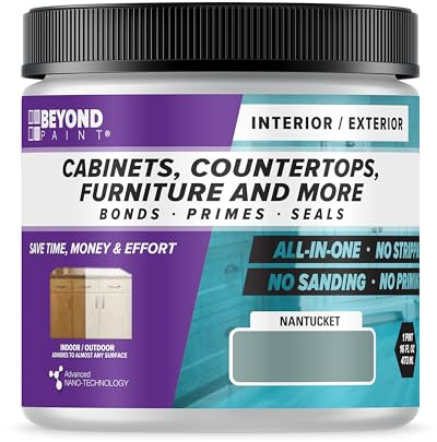 Beyond Paint All-in-One Refinishing Paint, No Sanding, Matte Finish for Cabinets, Countertops, Furniture and Doors, 1 Pint, Nantucket