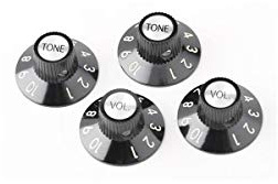 Fender© »Pot Knobs '72 Telecaster Custom®« Boutons de commande - Set de 4 - Noir