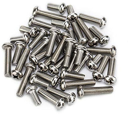 JINYONGFA M3M4M5M6 Tornillo de máquina semicircular de Tornillo de Cabeza Redonda Cruzada de Acero Inoxidable 304-M3 * 4-100 Piezas