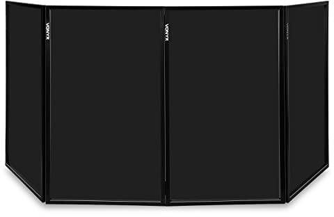 Vonyx DB2B - Frontal cabina DJ en lycra negra, pantalla DJ plegable y fácil de instalar, oculta equipo DJ, diseño sobrio y elegante