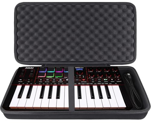 Khanka Hard Travel Case Replacement for Donner DMK 25 MIDI Keyboard Controller Music Mini Key With 8 Backlit Drum Pads, 4 Knobs 4 control faders MIDI Controller,Case Only