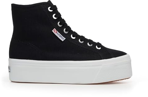 Superga 2708 Hi Top damduk, Svart, 36 EU