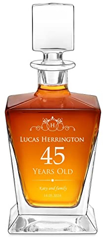 Maverton Personalised Whiskey Decanter for man - Elegant Geometric Carafe for him - Geometric Model - Engraved Glassware for dad - Barware for Birthday - for Connoisseur - Gentleman -