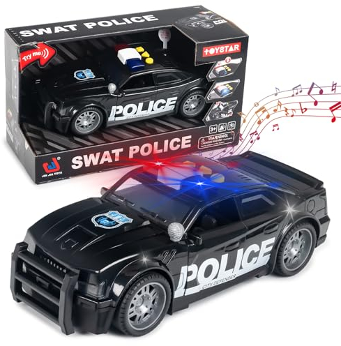 CELMAN Polizeiauto Spielzeug mit Sirene und Blinklicht City Defender, Maßstab 1:16 Großes Spielzeugauto für Kinder Jungen 3 4 5 6 7 8 Jahre