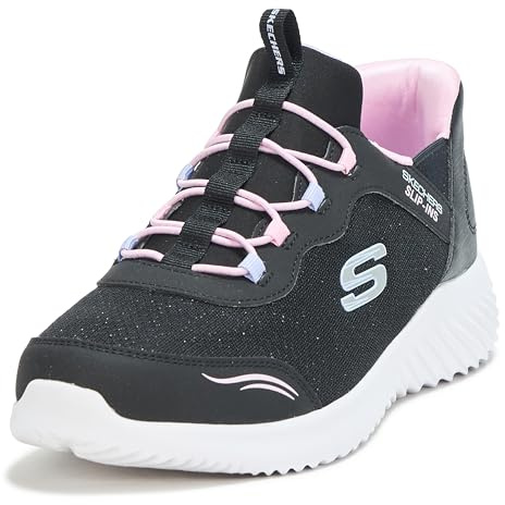 Skechers Girl's Bounder Simple Cute Sneakers, Black Synthetic/Trim, 9.5 UK Child