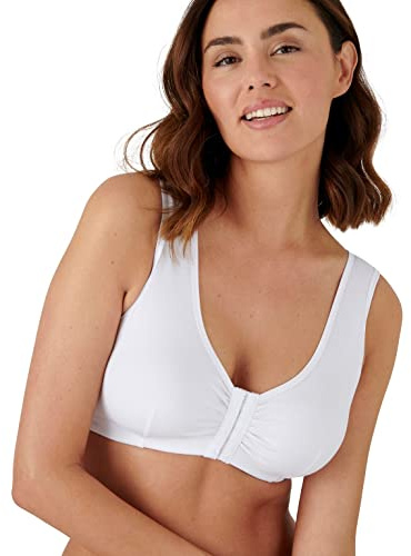 Damart - Soutien-Gorge sans Armatures Ouvert Devant Femme Blanc Taille 115