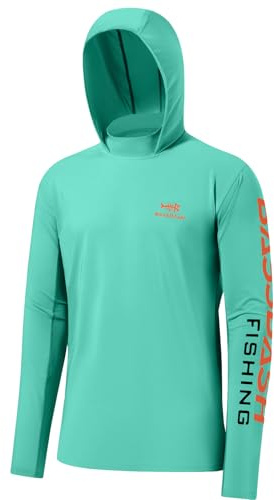 Bassdash - Sudadera con Capucha para Hombre, protección Solar UPF50+ suéter UV Manga Larga para Pesca protección contra sarpullidos Rashguard