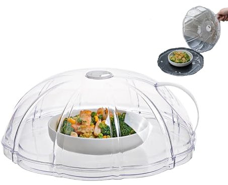 Mikrovågsmatskydd, oven tallriksskydd 10,43 x 4,33 tum, stänksäker transparent stänkskydd, värmebeständigt kökslock för toalett, hemmatlagning, uppvärmning och mjölkskydd