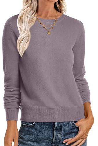 ANRABESS Sweaters for Women Long Sleeve Lightweight Crewneck Soft Basic Knit Loose Fit Pullover Top 2025 Fall Trendy Outfits Nutmeg Medium