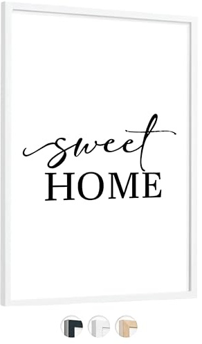 edihome, Marco A4, 21 x 29,7 cm, de Madera, Lámina Acrílica, para Título, Poster, Fotografías de Boda, Comunión y Diplomas (Blanco)