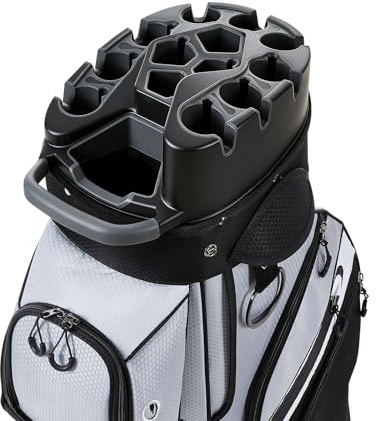 VEVOR Bolsa de Carro para Palos de Golf 14 Compartimentos, 14 Bolsillos, Bolsa para Carrito de Golf de Poliéster, con Correa para Hombro, Cubierta para Lluvia, Cremalleras Suaves, para Adultos