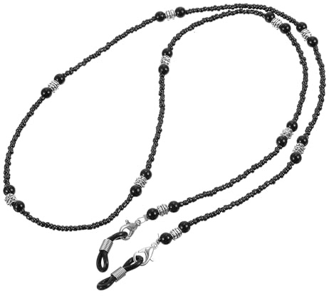 Xinjoduz 1 PCS Acrylic Beaded Glasses Chain for Women, Decorative Black Eyeglass Chain Sunglasses Strap Eye Glasses Holder Necklace Around Neck Glass Lanyard for Women Men