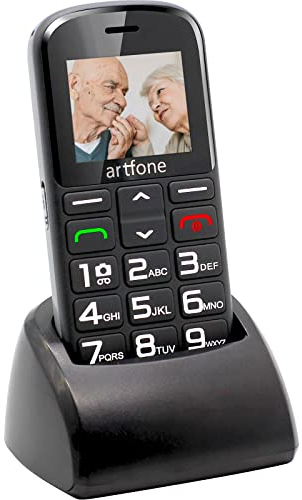 artfone CS182 Big Button Mobile Phone, Senior Unlocked Mobile Phone with Dock and 1400mAh Battery.