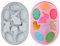JAHEMU Silikonform Schokoladenform Ostern Mould Kuchenform Hase Seifenformen Küche Backform für Backen, Kuchen, Schokolade, 2 Stück (Grau, Pink)