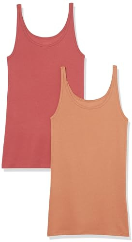 Amazon Essentials dam 2-pack Thin Strap Tank Skjorta (2-pack)