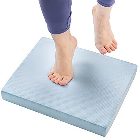Stabilitetsträningsdyna – skumbalans träningsdyna kudde för terapi, yoga, dans balansträning, pilates och fitness (ljusblå)