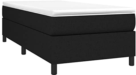 vidaXL Boxspring-sängram svart 90x190 cm tyg, enkelsäng, säng, säng ram, enkelsängar, sängar, säng ramar, resårmadrass, resårmadrasser, pocketersårmadrass