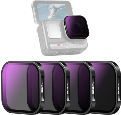 NEEWER ND/PL filteruppsättning kompatibel med Insta360 ACE PRO, 4-pack ND8/PL ND16/PL ND32/PL ND64/PL actionkameratillbehör CPL polariserande och ND-filter 2-i-1, neutral densitet och