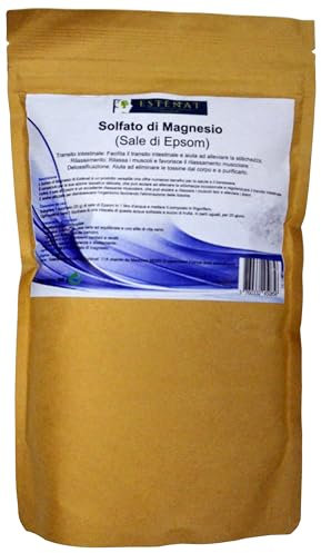 Solfato di Magnesio alimentare (Sale di Epsom) Esténat, 500 g, Aiuta Transito Intestinale e Rilassamento e la Purificazione del Corpo (1)