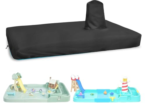Exokugo Toddler Water Table Cover for Little Tikes Splash Pad & Splash Beach Water Table,Heavy Duty Waterproof UV-Resistant,Black