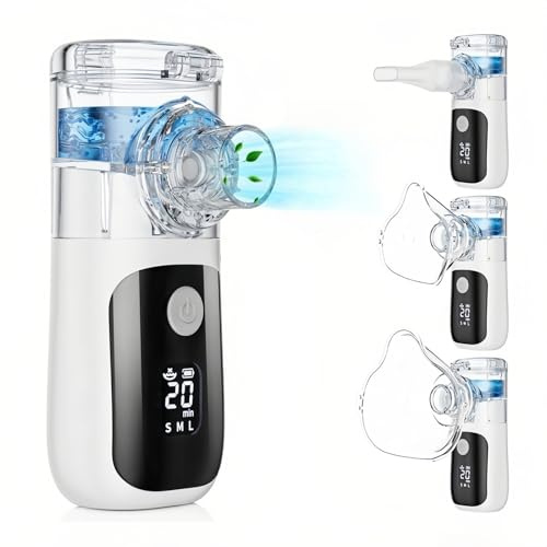 Portable Nebulizer Machine for Adults & Kids - Rechargeable Handheld Spray Inhaler, Easy to Use & Clean, Compact for Home & Travel