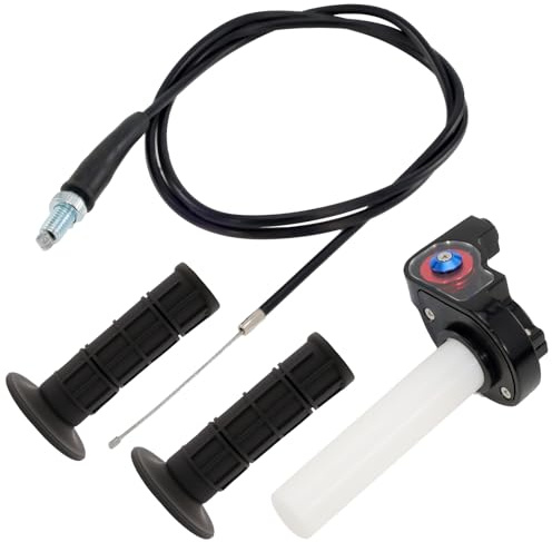 Kit de Empuñaduras de Acelerador de Giro Rápido con Manillar de Aleación de Aluminio y Cable de 1.2m, Empuñaduras Visuales de 7/8 Pulgadas (22mm) para Motocicletas 50cc-200cc, Quad y Pit Dirt Bike