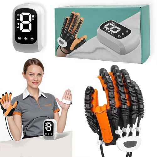 Rehabilitation Gloves, Robot Hand, Finger Rehabilitation Glove for Hand Exerciser, Trainer Robot Glove, Robotic Gloves for Stroke Hemiplegia Fingers Strength Training Device (Left - S)
