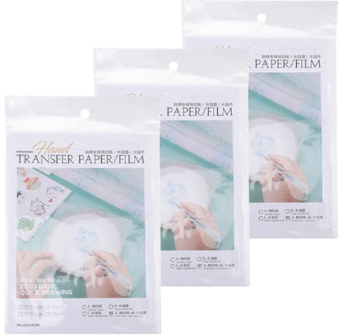 OHPHCALL Pellicola per Trasferimento Ricamo Solubile in Acqua PVA Carta Bianco 25x25cm Set 1 per Cucito a Mano e Progetti DIY Tessuti Intrecciati e Trapunte
