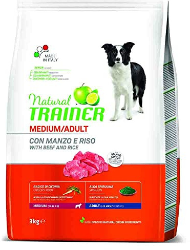 Natural Trainer Cibo per Cani Medium Adult Manzo 3 Kg