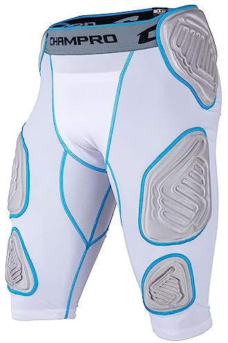 Champro Ceinture de Compression pour garçon Large Blanc, Insert Gris.