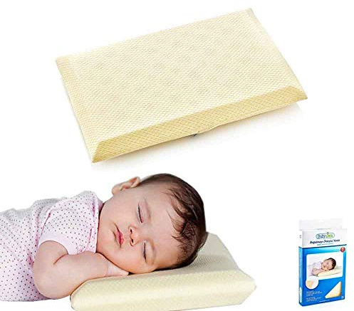 Babyjem Baby Schlafkissen Kopfkissen Nackenstützkissen Seitenschläferkissen Babykissen, Weiß