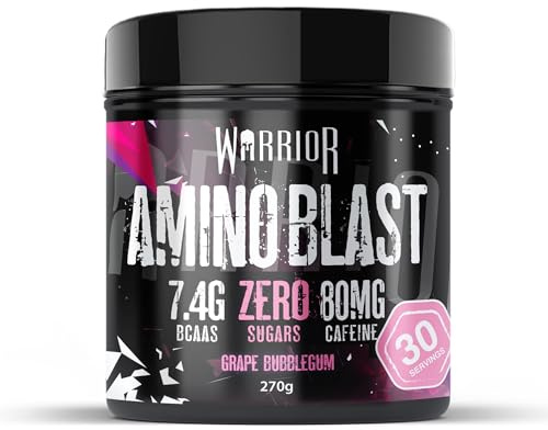 Warrior Amino Blast BCAA Powder 270g – Fruit Salad Flavour, BCAA Supplement for Muscle Recovery, Energy, Endurance, Hydration, Pre & Post Workout Nutrition - Grape Bubblegum