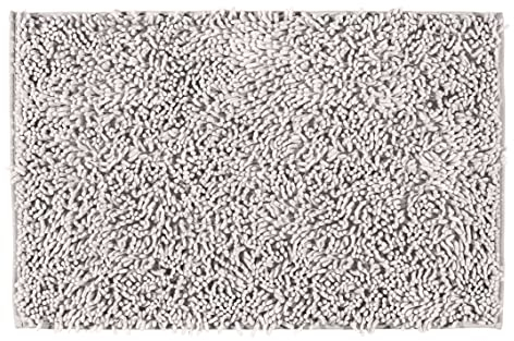 WENKO Badematte Chenille Light Grey - Badematte, Duschmatte, samtweich & rutschhemmend, Polyester, 50 x 80 cm, Hellgrau