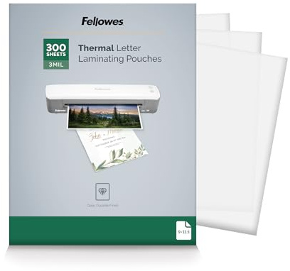 Fellowes termiska lamineringsfolier, brevstorlek, 3 mm, 300 stycken, transparent (5247101)