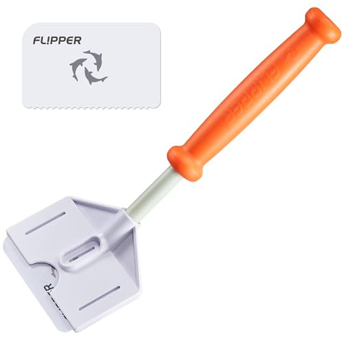 FLIPPER Platinum Stubby Hand Algae Scraper – Aquarium Glass & Acrylic Cleaner with Precision Scraper Blade, Fish Tank Cleaning Tool for Freshwater & Saltwater Aquariums (10” Rigid Shaft)